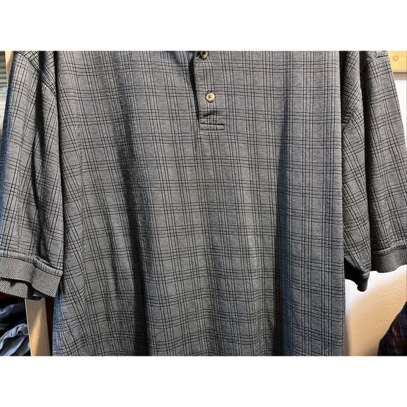 Monterey Club Vintage Men’s XL Gray SS Egyptian Cotton 1/4 Button Polo Shirt - Picture 6 of 12